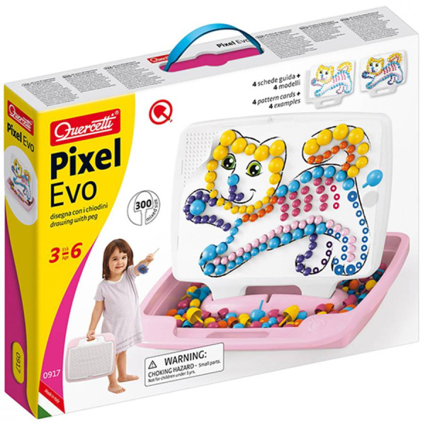 Мозаика Pixel Evo girl 10, 15, 20 мм 300 деталей Quercetti
