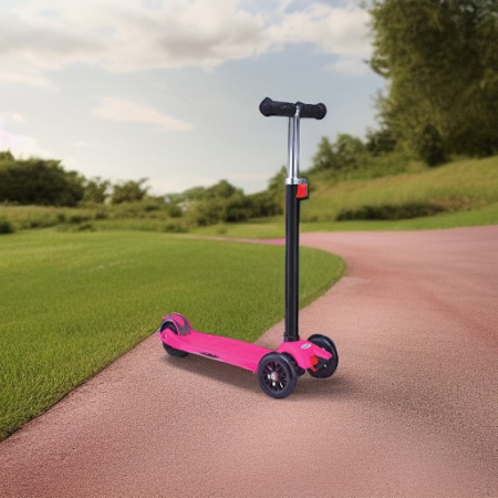 Самокат четырехколесный розовый Moove&Fun