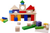 Конструктор деревянный ПОСТРОЙ СВОЙ ГОРОД цветной 51 деталь, в ящике ТД Дворики