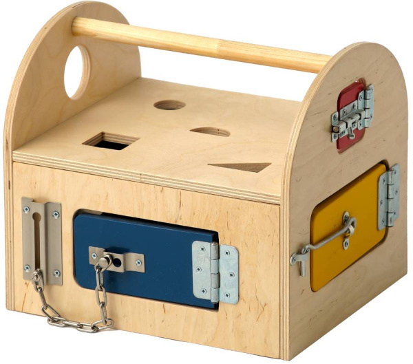 Тактильно-развивающий комплекс Ларец с  дверцами и замочками Romsens