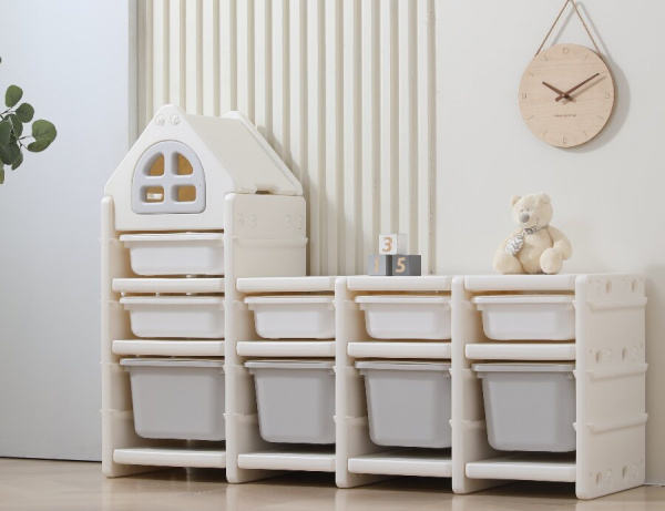 Стеллаж для игрушек UNIX Kids Grey 9 ящиков