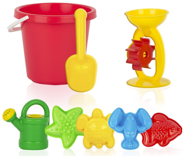 Песочный набор с мельницей 8 предметов СТРОМ