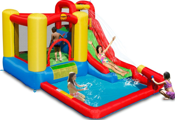 Надувной батут с горкой Скольжение Happy Hop