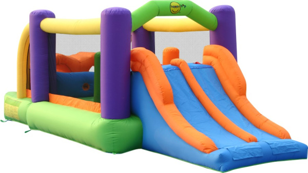 Надувной батут с горкой ПОЛОСА ПРЕПЯТСТВИЙ Happy Hop