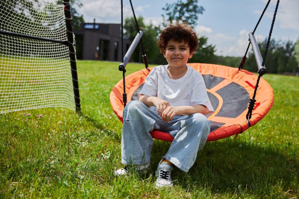 Качели уличные с воротами UNIX Line 100 см Orange