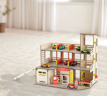 Парковка деревянная с автосервисом M-WOOD