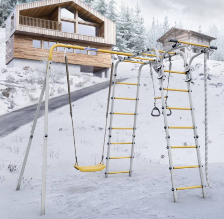 Дачный комплекс Весёлая лужайка-2 + качели ПЛАСТИКОВЫЕ Romana