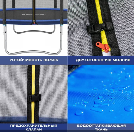 Батут с защитной сеткой ACTIVITY 6 1,8 м зеленый Perfetto Sport