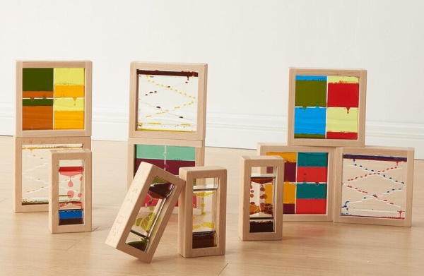 Сенсорные блоки деревянные с жидкостью, 11 штук Masterkidz