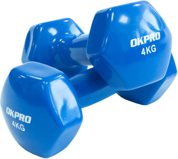 Гантель виниловая 4 кг для групповых программ OKPRO