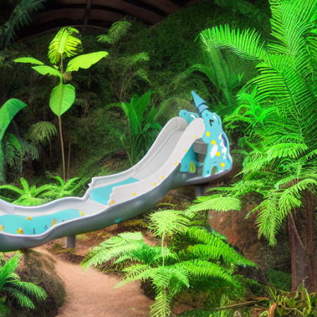 Горка Дино зеленая