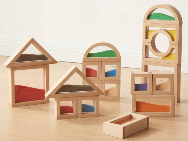 Деревянные сенсорные песочные блоки, 18 штук Masterkids