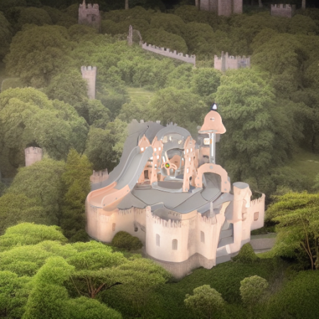 Горка-комплекс Замок бежевый/серый