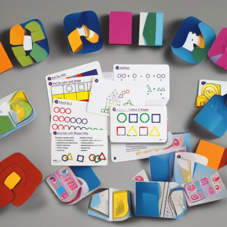 Звенья фигурные с карточками заданий, 360 штук