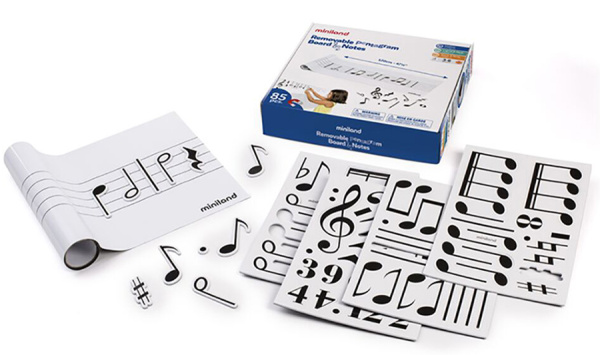 Магнитная лента Нотный стан 120х30 см, 85 музыкальных знаков Miniland
