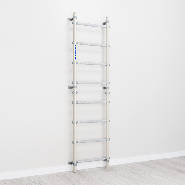 Шведская стенка Романа S11 белый прованс с серыми ступенями