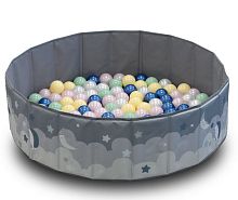 Сухой бассейн для шариков UNIX Kids Moon 100 см Grey
