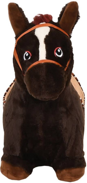 Попрыгун Лошадка черная с чехлом, со звуком Pituso