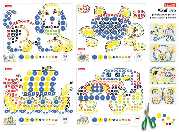 Мозаика Pixel Evo 10, 15, 20 мм 300 деталей Quercetti