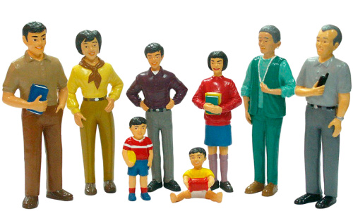 Набор фигурок Семья азиатов 3 поколения, 8 фигурок Miniland