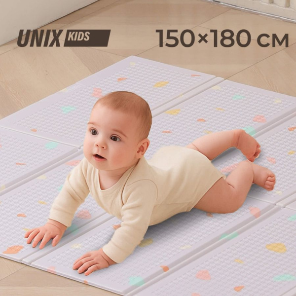 Игровой коврик складной UNIX Kids Simple 150x180 см серый