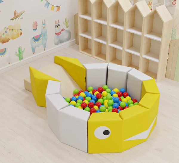 Сухой бассейн с шариками Кит (с горкой) Pastel Romana