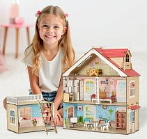 Кукольный домик деревянный Коттедж M-WOOD