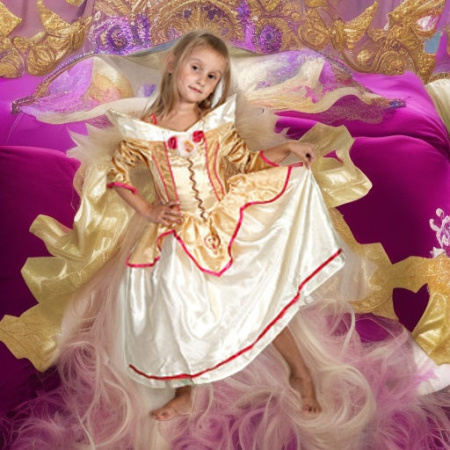 Карнавальный костюм Принцесса СПЯЩАЯ КРАСАВИЦА (золотая), рост 140 Christy's