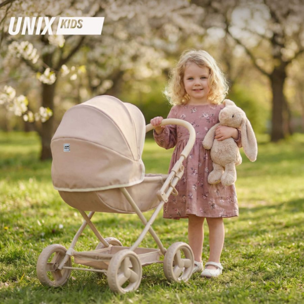 Коляска с люлькой для кукол UNIX Kids Cradle Doll бежевый