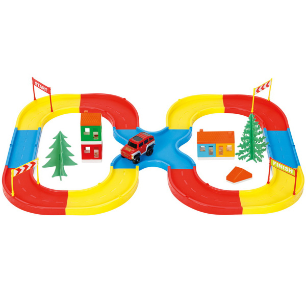 Игровой набор Автотрек Crossroads Road, 32 детали Pilsan