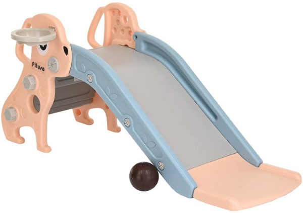 Горка Мопсик с баскетбольным кольцом бежевая Pituso