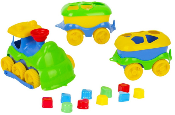 Сортер Паровозик с 10 логическими фигурами СТРОМ