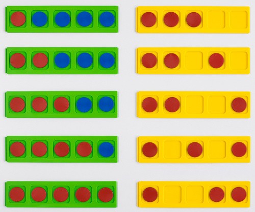 Счетное поле 5, 20 штук и 100 двухцветных счетных фишек EDX Education