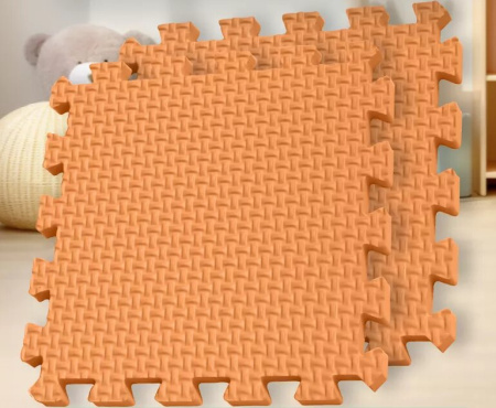 Мягкий пол универсальный Плетенка 33х33 см оранжевый Eco-cover