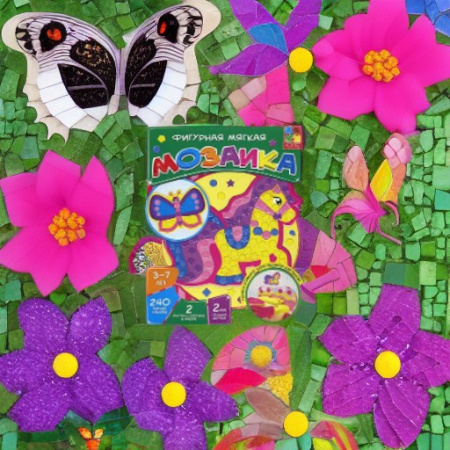 Мягкая мозаика-коллаж ЛОШАДКА. БАБОЧКА Vladi Toys