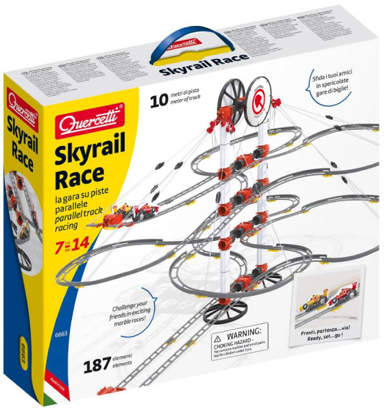 Конструктор-серпантин Skyrail Race 187 деталей с машинками Quercetti
