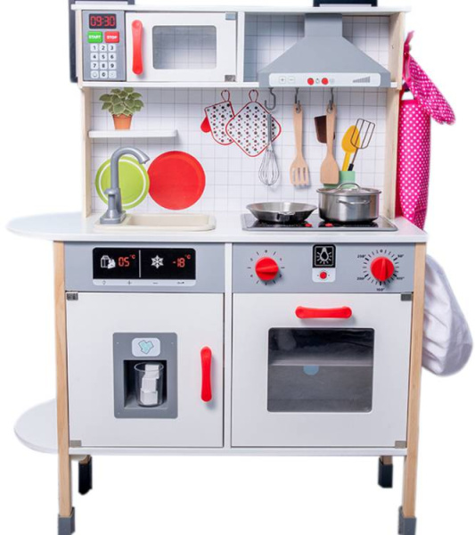 Кухня деревянная игровая Вероника с набором посуды (вода, звук) Lanaland