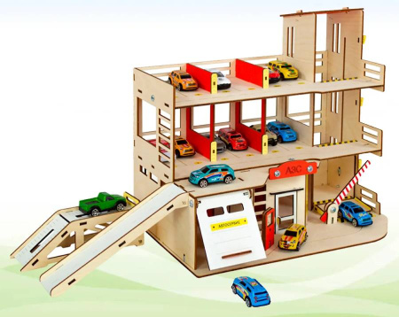 Парковка деревянная с автосервисом M-WOOD