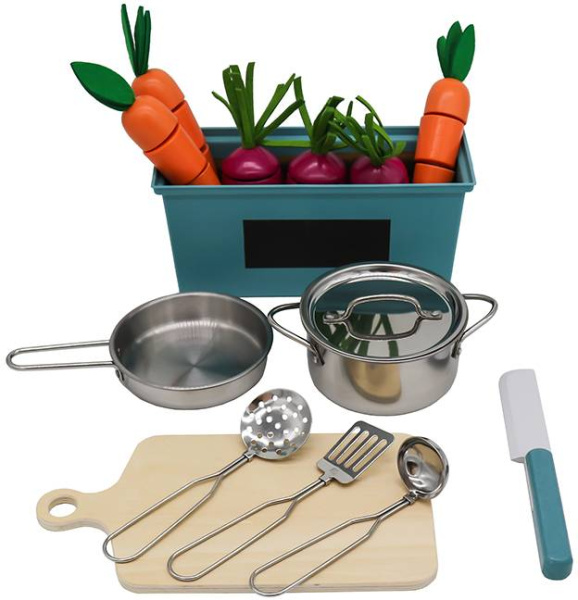 Кухня деревянная игровая Толедо с набором посуды (вода) Lanaland