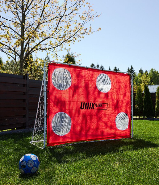 Ворота футбольные UNIX Line стальные 217x153 см переносные с мишенями