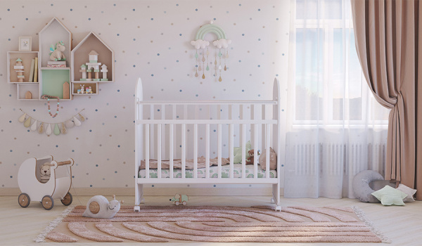 Кроватка детская 701, белая Фея