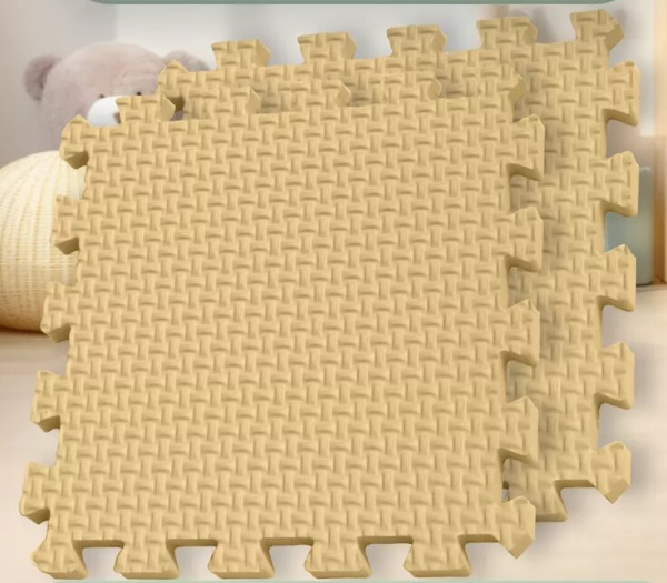Мягкий пол универсальный Плетенка 33х33 см бежевый Eco-cover