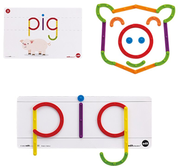 Палочки счетные Геостикс, 200 деталей (конструктор слов с карточками) EDX Education