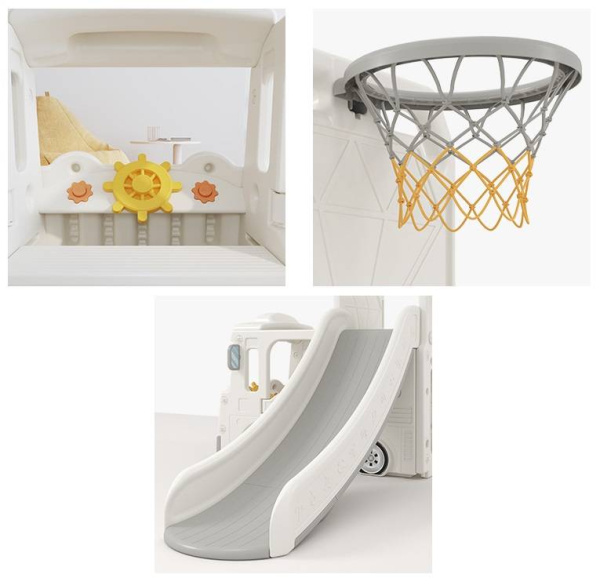 Горка с игровой зоной Автомобиль белый Perfetto Sport