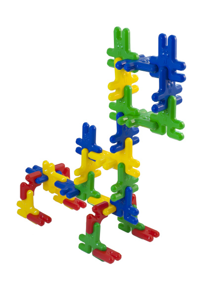 Конструктор Кролики 74 детали в большом контейнере