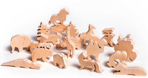 Объемные деревянные фигурки Играем в зоопарк ЛЭМ