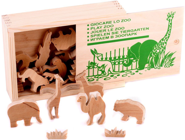 Объемные деревянные фигурки Играем в зоопарк ЛЭМ