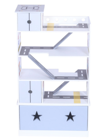 Автопарковка с вертолетной площадкой и ящиком серая PeMa kids