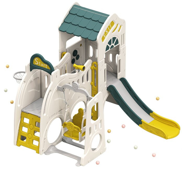 Игровой комплекс UNIX Kids Playhouse с горкой и качелями
