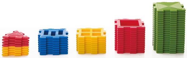 Тактильный конструктор, 56 элементов с различным рифлением Weplay